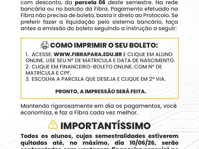 Aviso de pagamento