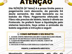 Aviso sobre desconto - Outubro 2025